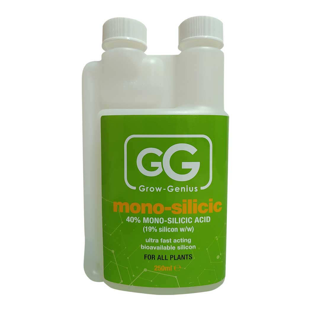 250 milliliter bottle of Grow-Genius Mono-Silicic Acid