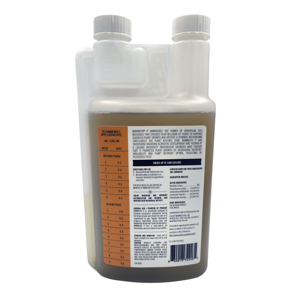 Mammoth P 1 Liter Bottle Back