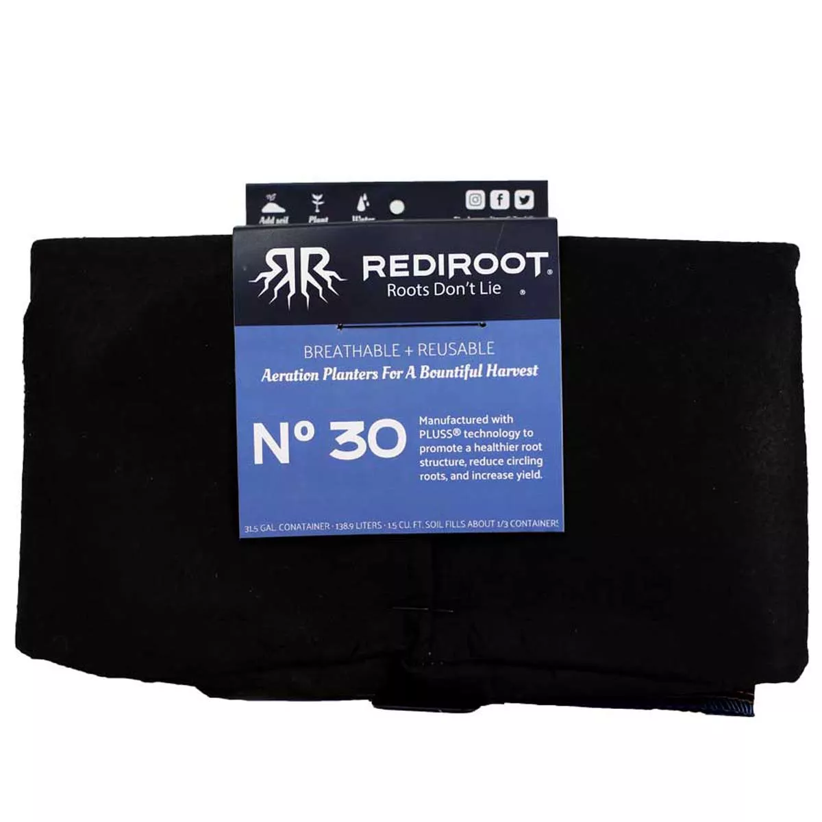 RediRoot Fabric Aeration Pot - Black (Pack of 5) - Image 12