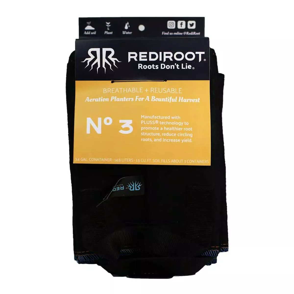 RediRoot Fabric Aeration Pot - Black (Pack of 5) - Image 6