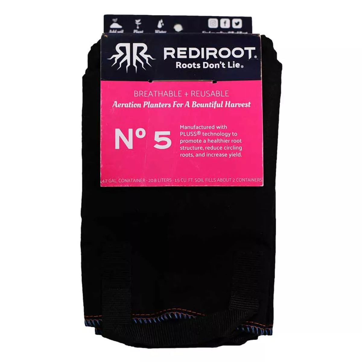 RediRoot Fabric Aeration Pot - Black (Pack of 5) - Image 7