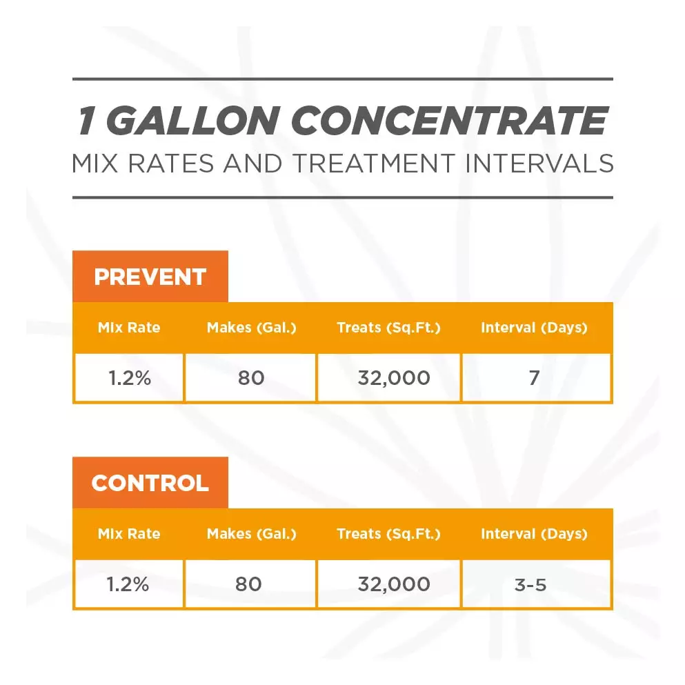Fungicide 1 gal - mix rates and intervals