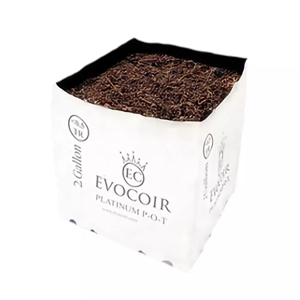 Evocoir Coco - 2 gallon bag open with coco inside.