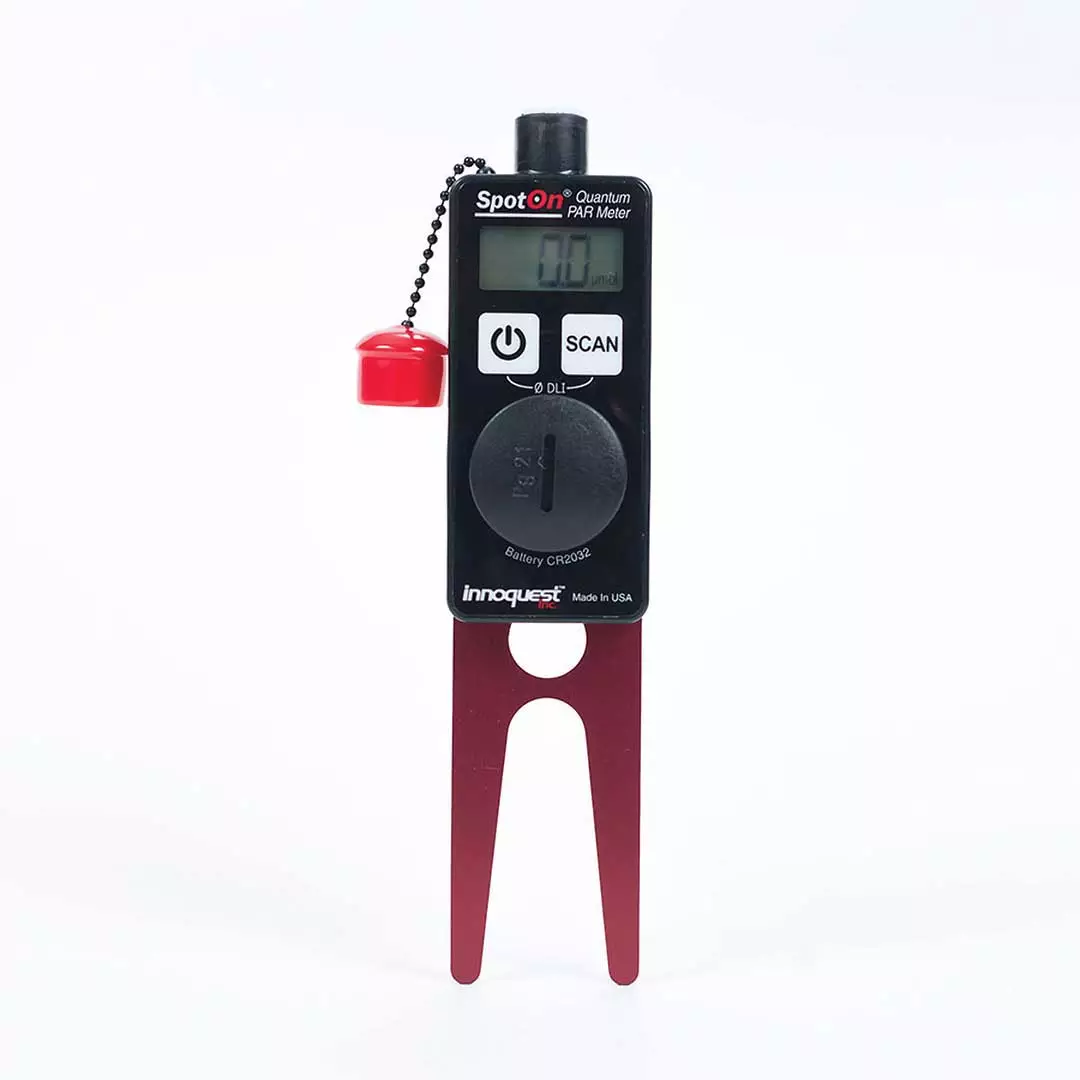 SpotOn Light Meter with cap off and forks extended